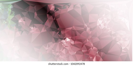 Low polygonal mosaic layout for horizontal banner, label, tag, flyer and abstract web background. Copy space. Vector clip art.