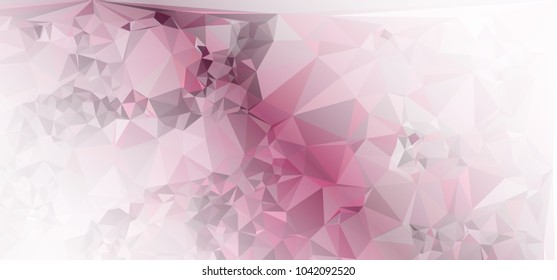 Low polygonal mosaic layout for horizontal banner, label, tag, flyer and abstract web background. Copy space. Vector clip art.