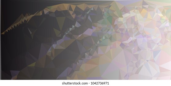 Low polygonal mosaic layout for horizontal banner, label, tag, flyer and abstract web background. Copy space. Vector clip art.