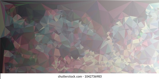 Low polygonal mosaic layout for horizontal banner, label, tag, flyer and abstract web background. Copy space. Vector clip art.