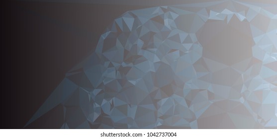 Low polygonal mosaic layout for horizontal banner, label, tag, flyer and abstract web background. Copy space. Vector clip art.