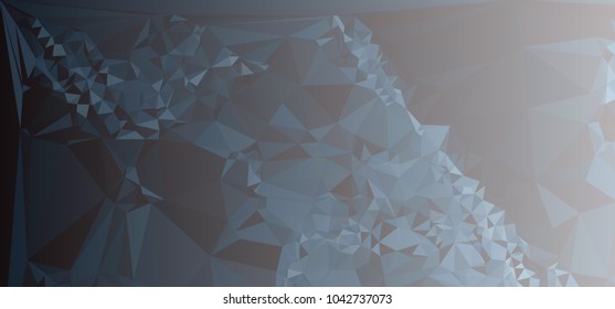 Low polygonal mosaic layout for horizontal banner, label, tag, flyer and abstract web background. Copy space. Vector clip art.