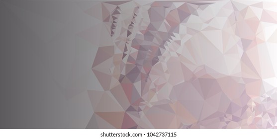 Low polygonal mosaic layout for horizontal banner, label, tag, flyer and abstract web background. Copy space. Vector clip art.