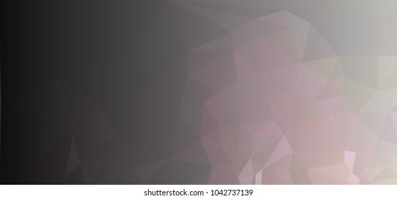 Low polygonal mosaic layout for horizontal banner, label, tag, flyer and abstract web background. Copy space. Vector clip art.