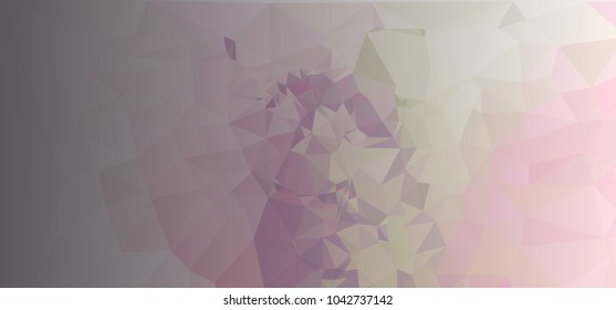 Low polygonal mosaic layout for horizontal banner, label, tag, flyer and abstract web background. Copy space. Vector clip art.