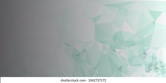 Low polygonal mosaic layout for horizontal banner, label, tag, flyer and abstract web background. Copy space. Vector clip art.