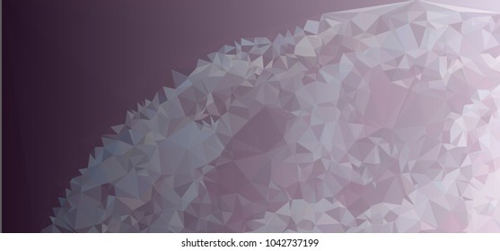 Low polygonal mosaic layout for horizontal banner, label, tag, flyer and abstract web background. Copy space. Vector clip art.