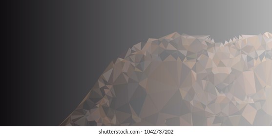 Low polygonal mosaic layout for horizontal banner, label, tag, flyer and abstract web background. Copy space. Vector clip art.