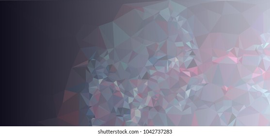 Low polygonal mosaic layout for horizontal banner, label, tag, flyer and abstract web background. Copy space. Vector clip art.