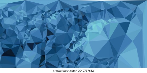 Low polygonal mosaic layout for horizontal banner, label, tag, flyer and abstract web background. Copy space. Vector clip art.