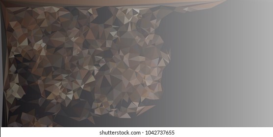 Low polygonal mosaic layout for horizontal banner, label, tag, flyer and abstract web background. Copy space. Vector clip art.