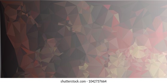 Low polygonal mosaic layout for horizontal banner, label, tag, flyer and abstract web background. Copy space. Vector clip art.
