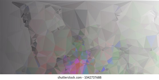 Low polygonal mosaic layout for horizontal banner, label, tag, flyer and abstract web background. Copy space. Vector clip art.
