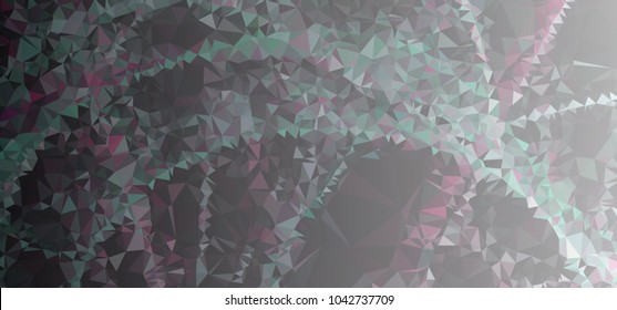 Low polygonal mosaic layout for horizontal banner, label, tag, flyer and abstract web background. Copy space. Vector clip art.