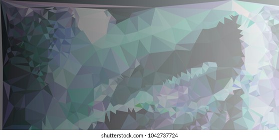 Low polygonal mosaic layout for horizontal banner, label, tag, flyer and abstract web background. Copy space. Vector clip art.