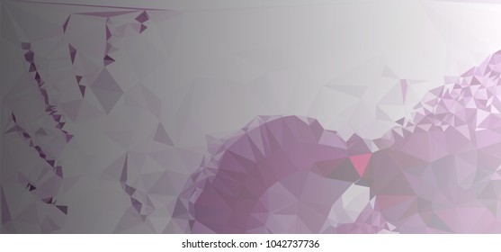 Low polygonal mosaic layout for horizontal banner, label, tag, flyer and abstract web background. Copy space. Vector clip art.