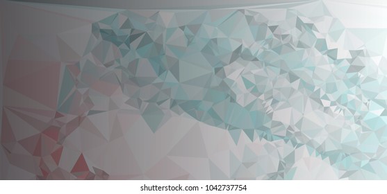 Low polygonal mosaic layout for horizontal banner, label, tag, flyer and abstract web background. Copy space. Vector clip art.