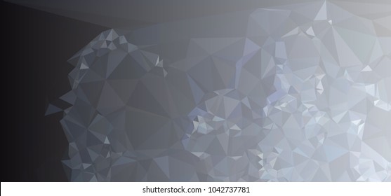 Low polygonal mosaic layout for horizontal banner, label, tag, flyer and abstract web background. Copy space. Vector clip art.