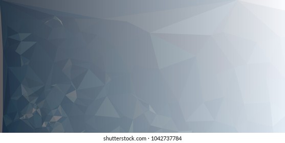 Low polygonal mosaic layout for horizontal banner, label, tag, flyer and abstract web background. Copy space. Vector clip art.
