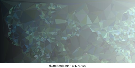 Low polygonal mosaic layout for horizontal banner, label, tag, flyer and abstract web background. Copy space. Vector clip art.