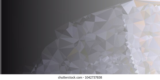 Low polygonal mosaic layout for horizontal banner, label, tag, flyer and abstract web background. Copy space. Vector clip art.