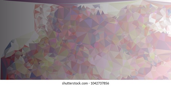 Low polygonal mosaic layout for horizontal banner, label, tag, flyer and abstract web background. Copy space. Vector clip art.