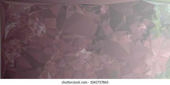 Low polygonal mosaic layout for horizontal banner, label, tag, flyer and abstract web background. Copy space. Vector clip art.