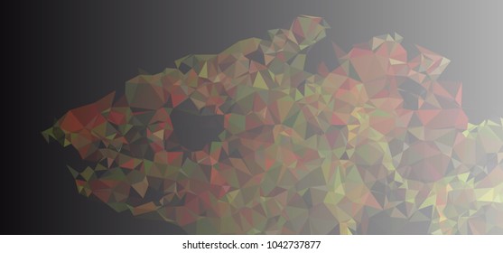 Low polygonal mosaic layout for horizontal banner, label, tag, flyer and abstract web background. Copy space. Vector clip art.