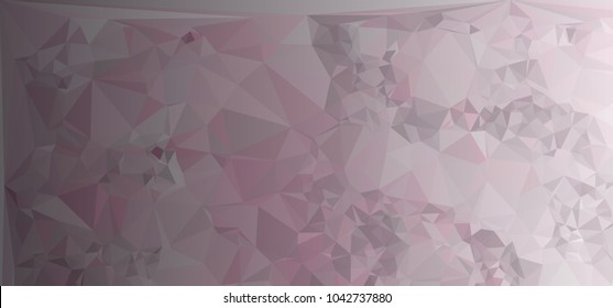 Low polygonal mosaic layout for horizontal banner, label, tag, flyer and abstract web background. Copy space. Vector clip art.