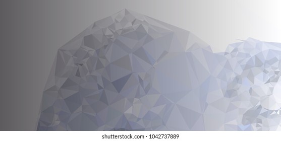 Low polygonal mosaic layout for horizontal banner, label, tag, flyer and abstract web background. Copy space. Vector clip art.