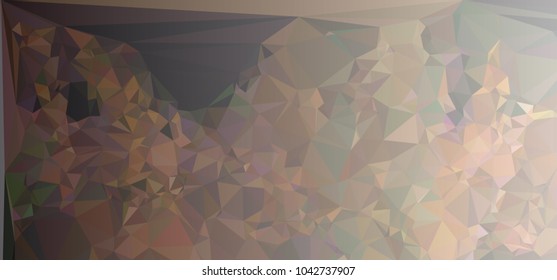 Low polygonal mosaic layout for horizontal banner, label, tag, flyer and abstract web background. Copy space. Vector clip art.