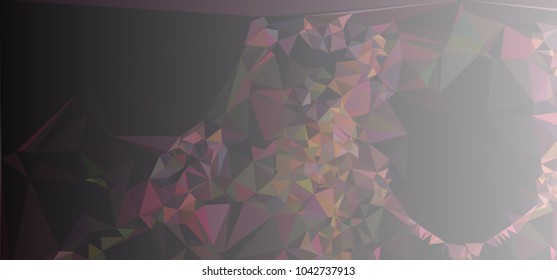 Low polygonal mosaic layout for horizontal banner, label, tag, flyer and abstract web background. Copy space. Vector clip art.