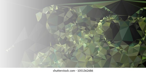 Low polygonal mosaic layout for horizontal banner, label, tag, flyer and abstract web background. Copy space. Vector clip art.