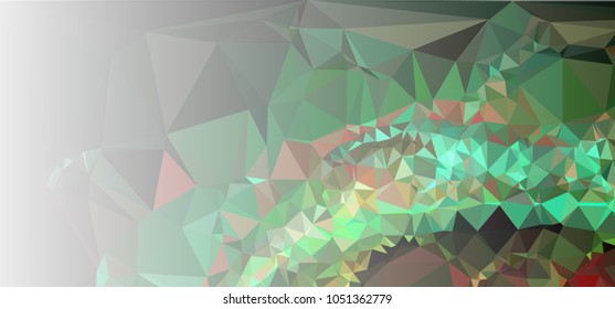 Low polygonal mosaic layout for horizontal banner, label, tag, flyer and abstract web background. Copy space. Vector clip art.