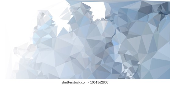 Low polygonal mosaic layout for horizontal banner, label, tag, flyer and abstract web background. Copy space. Vector clip art.