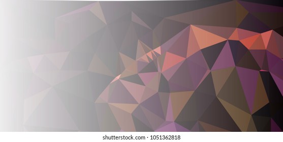 Low polygonal mosaic layout for horizontal banner, label, tag, flyer and abstract web background. Copy space. Vector clip art.