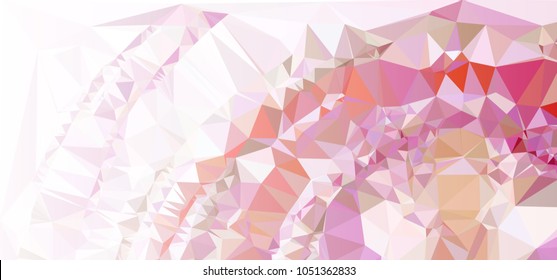 Low polygonal mosaic layout for horizontal banner, label, tag, flyer and abstract web background. Copy space. Vector clip art.
