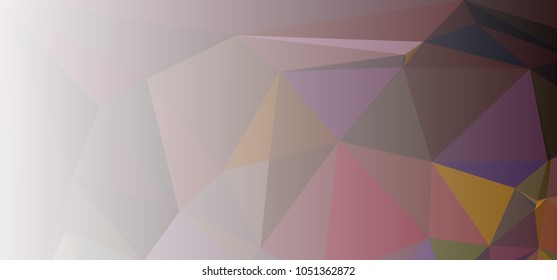 Low polygonal mosaic layout for horizontal banner, label, tag, flyer and abstract web background. Copy space. Vector clip art.