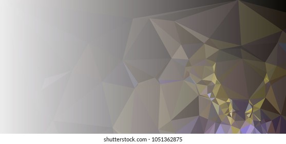 Low polygonal mosaic layout for horizontal banner, label, tag, flyer and abstract web background. Copy space. Vector clip art.
