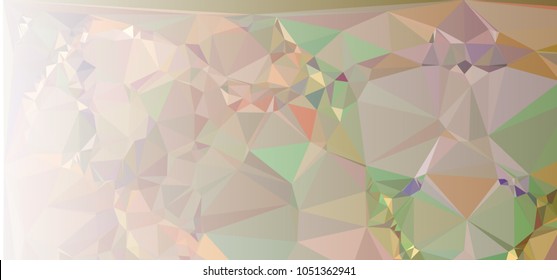 Low polygonal mosaic layout for horizontal banner, label, tag, flyer and abstract web background. Copy space. Vector clip art.