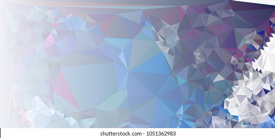 Low polygonal mosaic layout for horizontal banner, label, tag, flyer and abstract web background. Copy space. Vector clip art.