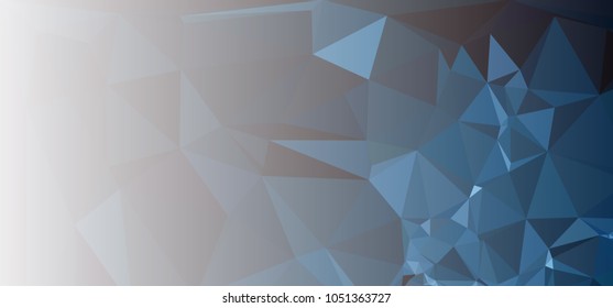 Low polygonal mosaic layout for horizontal banner, label, tag, flyer and abstract web background. Copy space. Vector clip art.