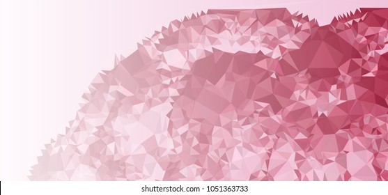 Low polygonal mosaic layout for horizontal banner, label, tag, flyer and abstract web background. Copy space. Vector clip art.