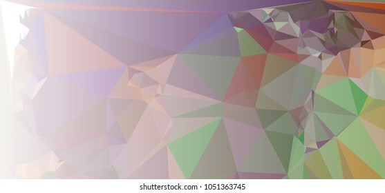 Low polygonal mosaic layout for horizontal banner, label, tag, flyer and abstract web background. Copy space. Vector clip art.