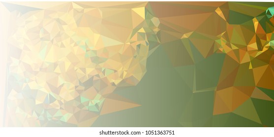Low polygonal mosaic layout for horizontal banner, label, tag, flyer and abstract web background. Copy space. Vector clip art.