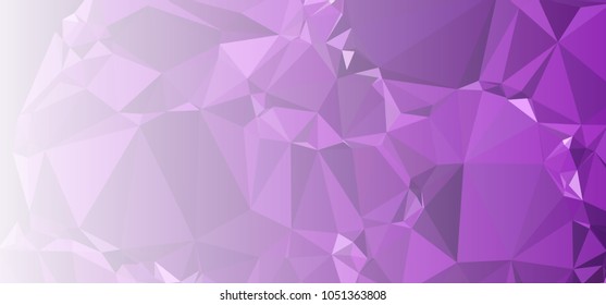 Low polygonal mosaic layout for horizontal banner, label, tag, flyer and abstract web background. Copy space. Vector clip art.