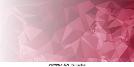 Low polygonal mosaic layout for horizontal banner, label, tag, flyer and abstract web background. Copy space. Vector clip art.