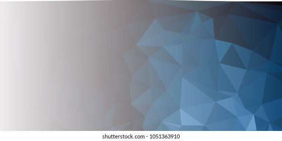 Low polygonal mosaic layout for horizontal banner, label, tag, flyer and abstract web background. Copy space. Vector clip art.