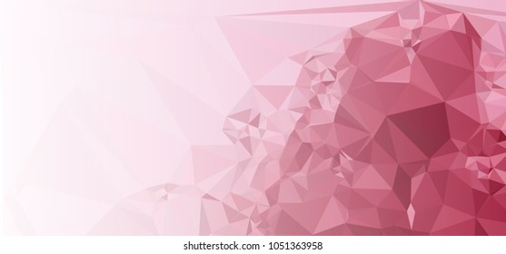 Low polygonal mosaic layout for horizontal banner, label, tag, flyer and abstract web background. Copy space. Vector clip art.