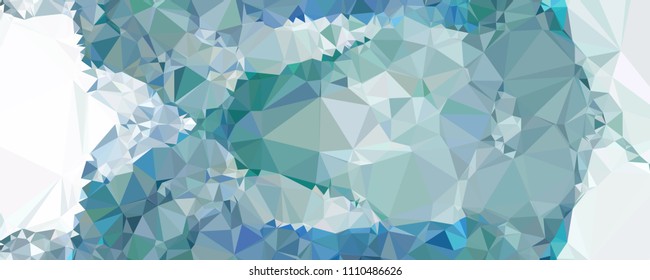 Low polygonal mosaic layout for horizontal banner, label, tag, flyer and abstract web background. Copy space. Vector clip art.